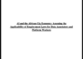 AI and the African Gig Economy: Assessing the Applicability of Employment Laws for Data Annotators and Platform Workers